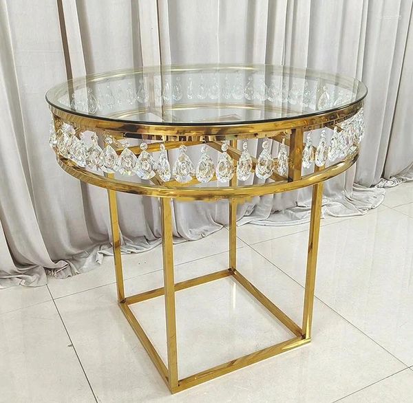 Ferramentas de cozimento para casamento, redondo, dourado, aço inoxidável, metal, cristal transparente, acrílico, mesa de bolo