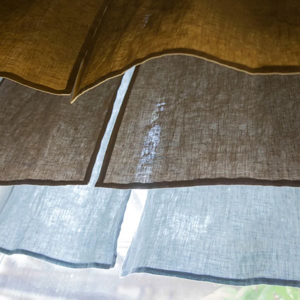 Cortinas transparentes estilo japonês cortinas de linho falso semitransparentes cortina haste bolso pátio deslizante para janelas porta decoração de casa TJ7381 231019