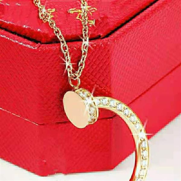 2021 novo estilo colar bonito jóias de aço inoxidável corrente pingente colares para homens e mulheres presentes de natal com poeira vermelha 252p