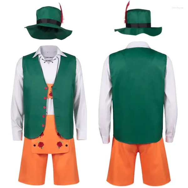 Traccetti da uomo uomo Oktoberfest Costume Dirndl Bavareur Green Clubwear Cosplay Carnival Halloween Fancy Party Dress