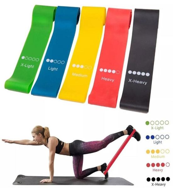 5 Farben/Set Elastic Yoga Rubber Resistance Assist Bands Gum für Fitnessgeräte Übungsband Workout Pu Rope Stretch Cross Training9105317