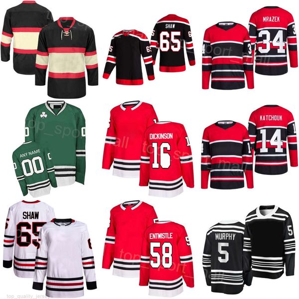 Equipe Hóquei 14 Boris Katchouk Jerseys 16 Jujhar Khaira 5 Connor Murphy 58 MacKenzie Entwistle 34 Petr Mrazek 65 Andrew Shaw 41 Oliver Moore Stitch Homem Mulher Juventude