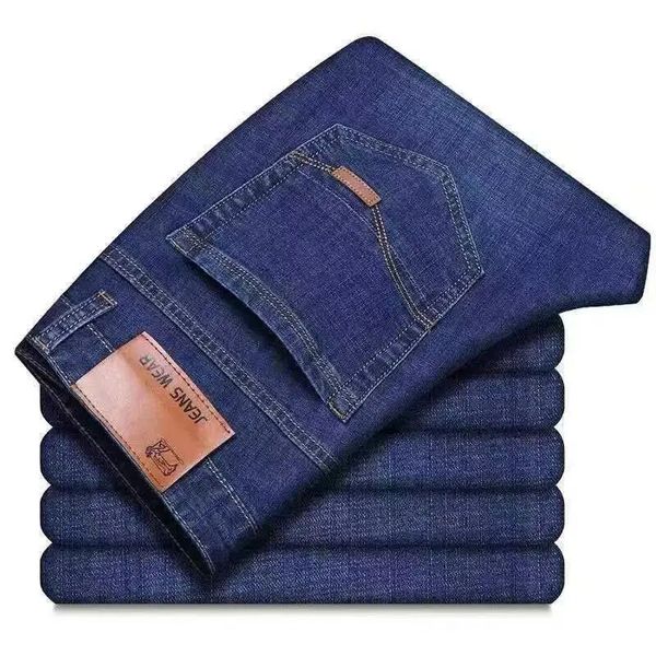 Moletons masculinos moletons homens clássico regular ajuste lã preto azul jeans inverno casual negócios estiramento calças largas marca masculina mais calças de veludo 231018