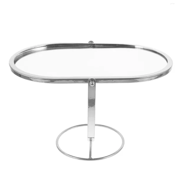 Conjunto acessório de banho espelho de mesa espelhos quarto metal maquiagem giratória vaidade cômoda forma oval desktop