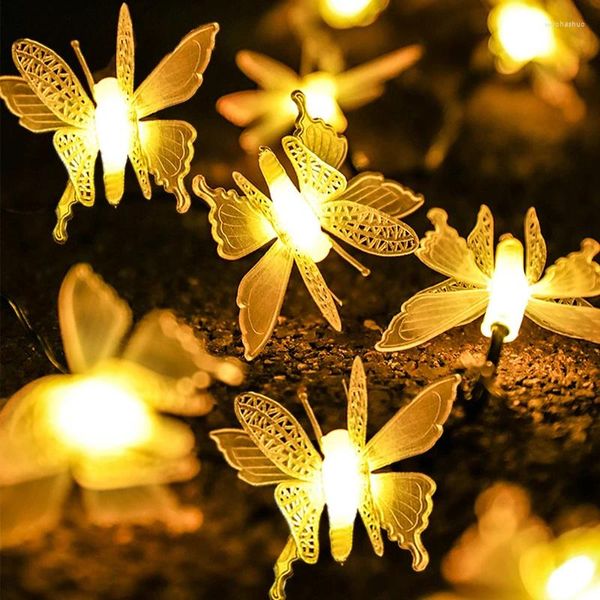 Stringhe 1.5M 10 LED Stringa di luce Farfalle di cristallo Sfera di bolle Esterna Impermeabile Fata Ghirlanda Illuminazione Decorazioni per feste di Natale