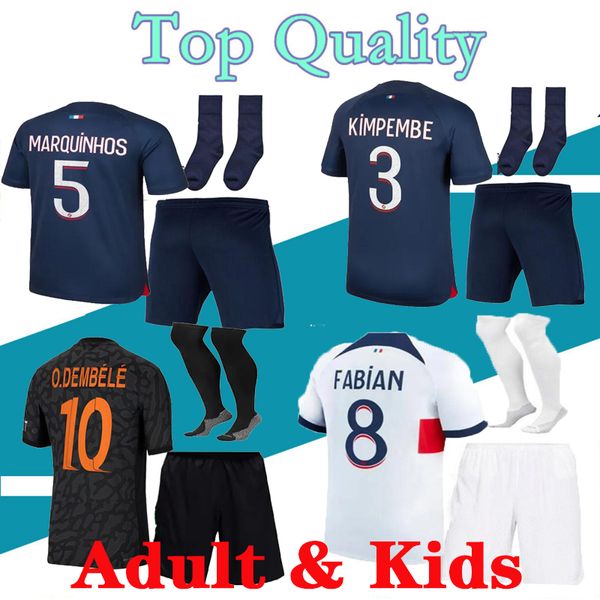 2023 2024 ES Mbappe Track-Suits Men Football Training Suit Tuta Maillot Jerseys Kits 23 24 Paris Mens Soccer Kit