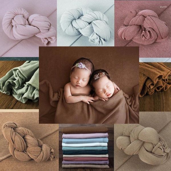 Decken Stretch Born Baby Pography Wraps Decke Säugling Po Hintergründe Einfarbiger Hintergrund Weiche AB-Seite