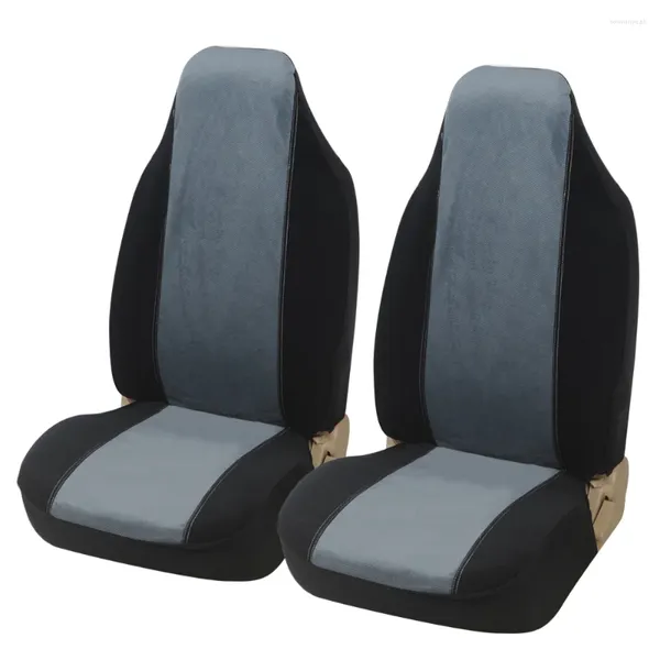 Capas de assento de carro AutoYouth 2 PCS Balde dianteiro Estilo de moda Protetor Acessórios interiores cabem na maioria dos veículos cinza