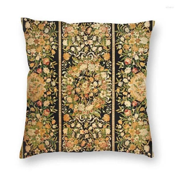 Travesseiro antigo francês aubusson savonnerie tapete capa 40x40cm casa impressão decorativa vintage floral lance para sala de estar
