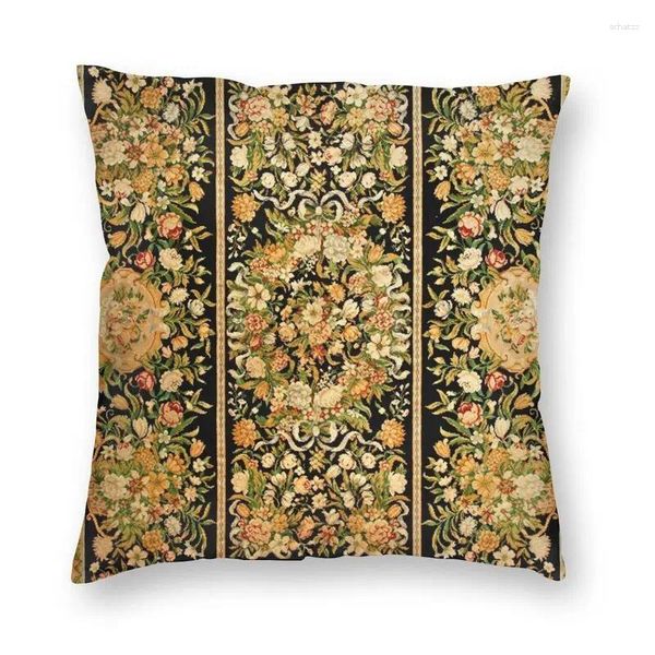 Kissen antiker französischer Aubusson Savonnerie Teppich Cover 40x40 cm Home Decorative Print Vintage Blumenwurf für Wohnzimmer