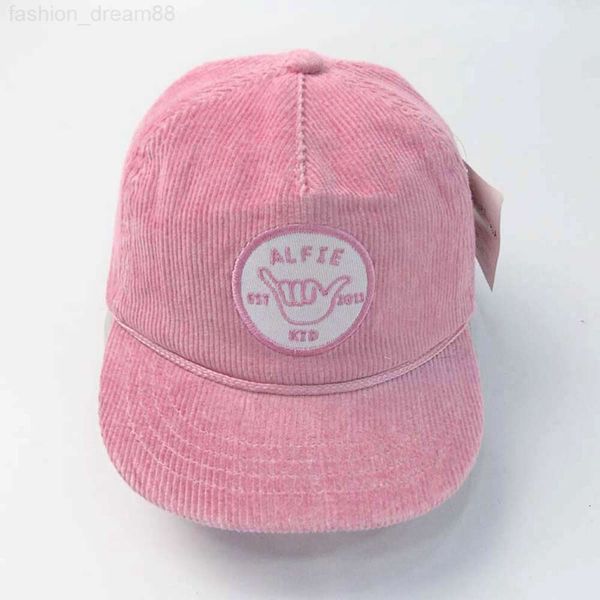 Moda markası özel beyzbol snapback bahar sonbahar bebek pembe kadife şapka