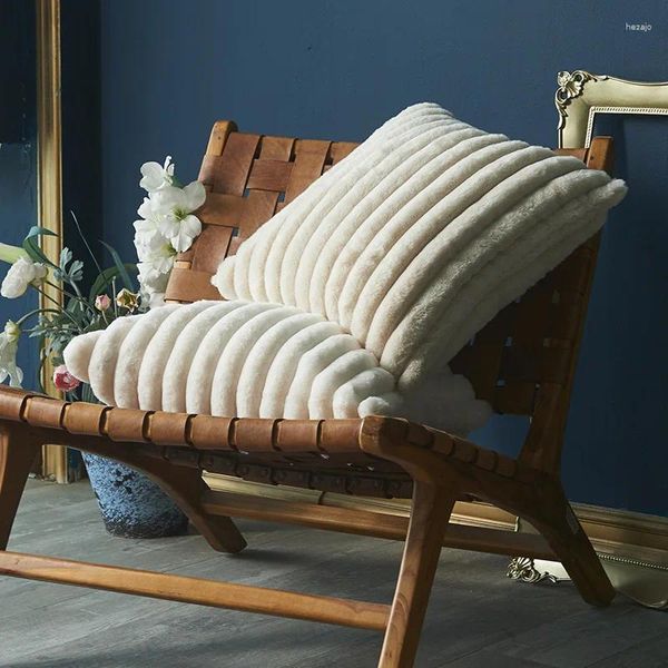 Capas de travesseiro macio e aconchegante fronha capa de pele sintética para sofá cama cadeira decoração de casa