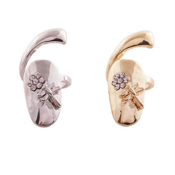 Retro kraliçe yusufçuk tasarımı rhinestone erik yüzüğü altın gümüş parmak tırnak yüzük 10 adet çok zarif sevimli l3096214j
