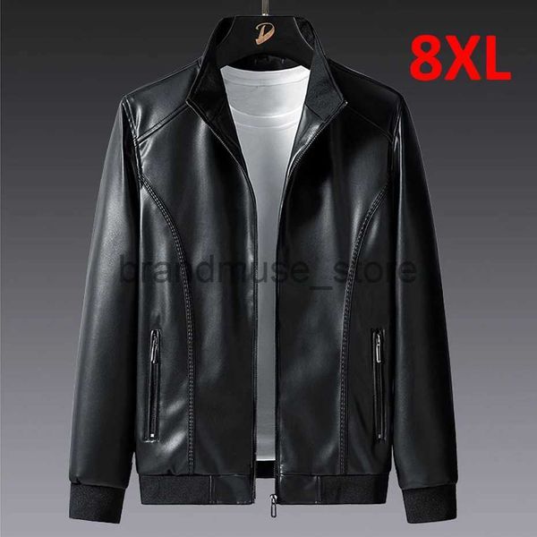 Jaquetas Masculinas Plus Size 7XL 8XL PU Jaqueta Homens Casaco De Couro Jaqueta Casual Motociclista Casaco De Couro De Cor Sólida Masculino Grande Tamanho J231019