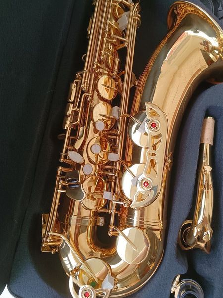 Nuovo sassofono tenore in ottone dorato STS-802 bB Sax tenore a fiato che suona professionalmente Strumento musicale dorato con custodia bocchini