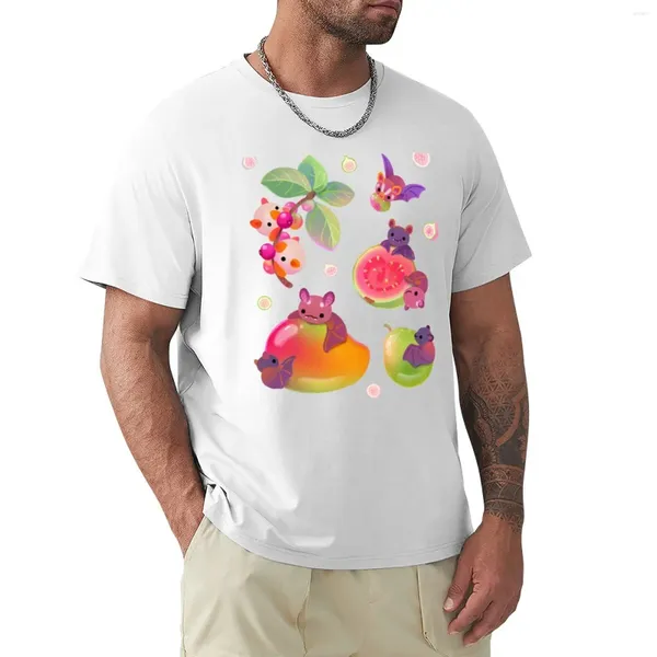 Herren-Poloshirts Fruit And Bat – Pastell-T-Shirt, lustige T-Shirts, übergroßes Hemd aus Baumwolle