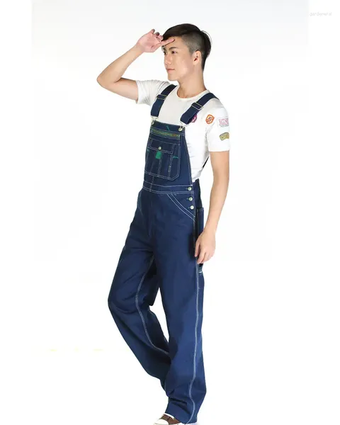 Männer Jeans 2023 Lose Overalls Große Größe Riesige Denim Trägerhose Mode Tasche Overalls Männer Breite Bein Hose