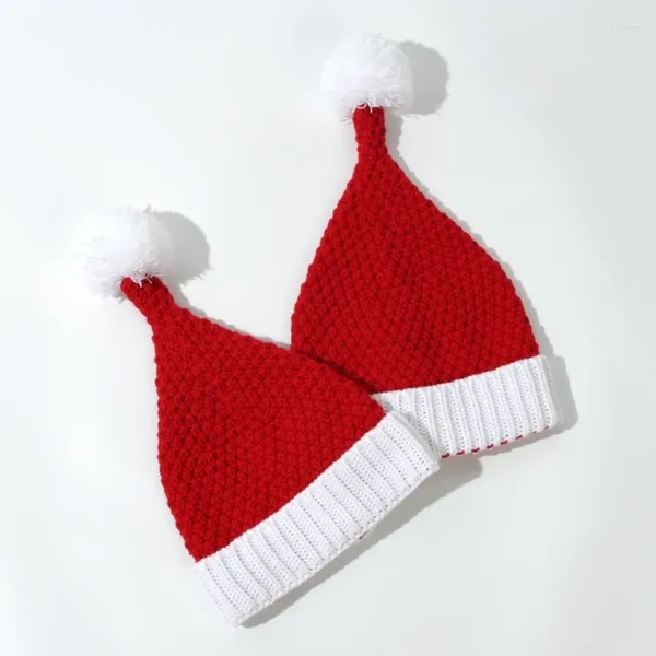 Haarschmuck Weihnachten Eltern-Kind-Mütze Warm gehäkelt Mama Baby Mütze für Kinder Haarball einfarbig Kinder Mädchen Junge Beanie Geschenk