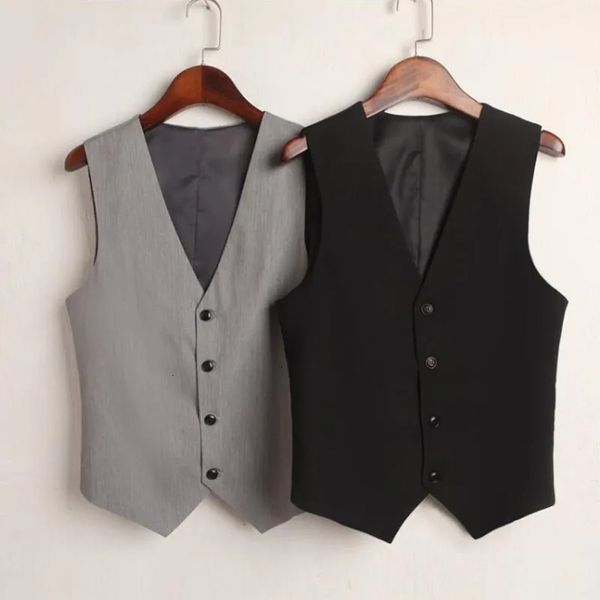 Kadın Yelekleri 0710 Yaz Vneck Yelek Kadınlar İnce Gevşek Yelek Tek Kelime Breated Kolsuz Blazer Kadın İnce Kısa Femme Buttons 231018