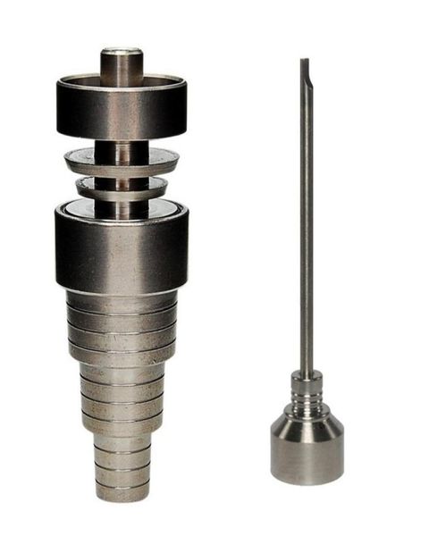 6 in 1 Domeless GR2 Titannagel 1014 mm 18 mm männlich weiblich Tupfernagel Ti-Nägel mit Titan-Vergaserkappe für Glasbong1817803