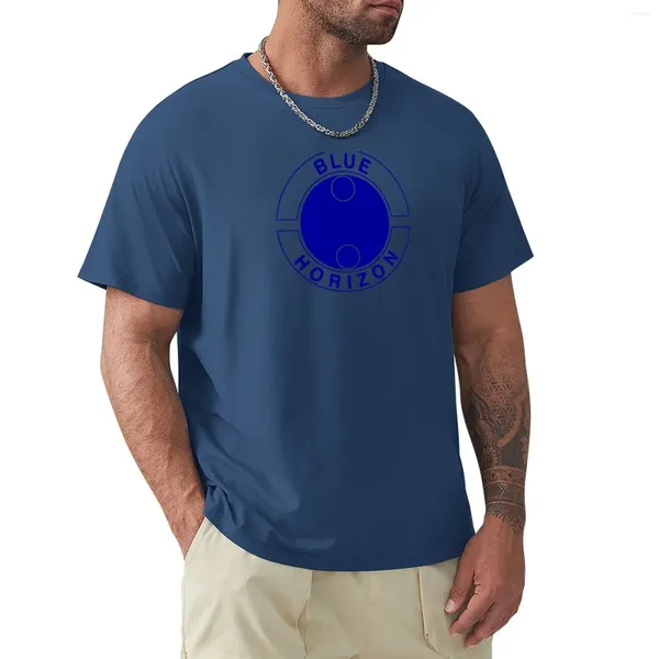 Polo da uomo T-shirt con etichetta Blue Horizon Abiti vintage Camicia con stampa animalier per ragazzi Magliette bianche semplici da uomo