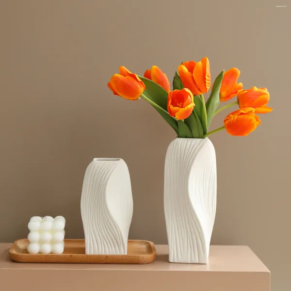 Vasen Einfache Hydrokultur-Blumenvase aus Keramik im japanischen Stil, Dekoration für Wohnzimmer, Esstisch, Anordnung