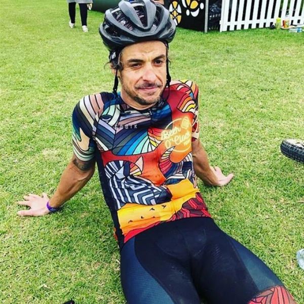 Гоночные комплекты 2023 Pro Team Spain Beer O'hours Cycling Men Summer Jumpsuit Mtb Road Bike Дышащие быстросохнущие костюмы для триатлона Ropa Ciclismo