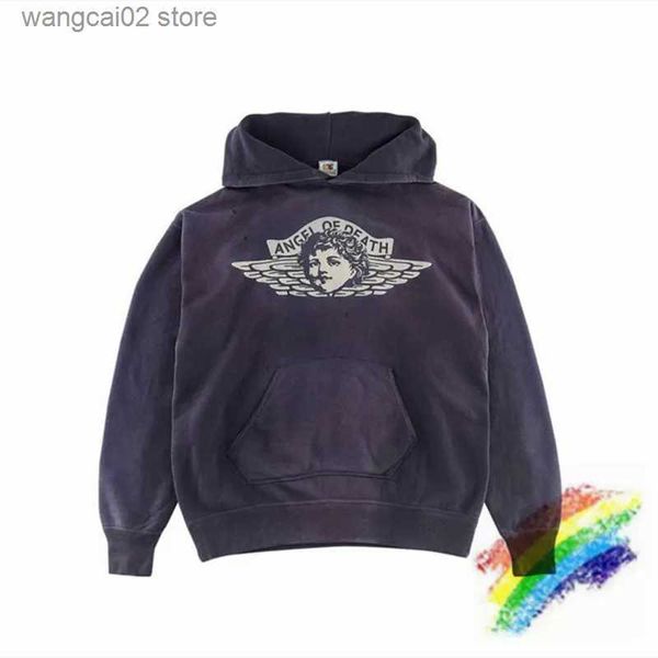 Herren Hoodies Sweatshirts Washed Purple Saint Michael ANGEL Hoodie Männer Frauen 1 1 Beste Qualität Destroy Hoodie Pullover T231019