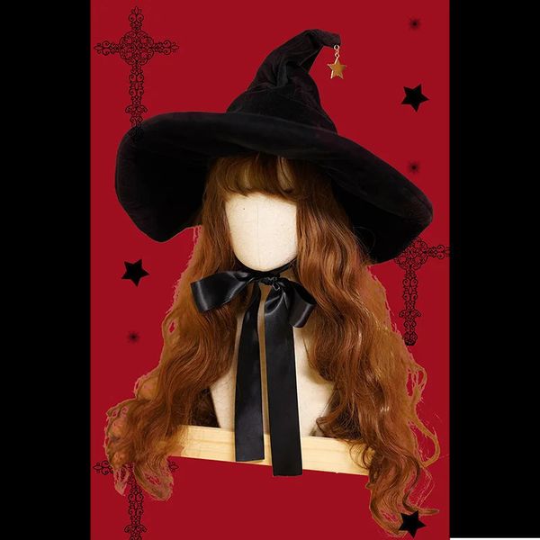 Forniture di Halloween Cappelli da strega retrò Fasciatura in maschera Arco Cappello da mago Adulto Gothic Lolita Accessori per costumi cosplay Halloween Party Dress Decor 231019