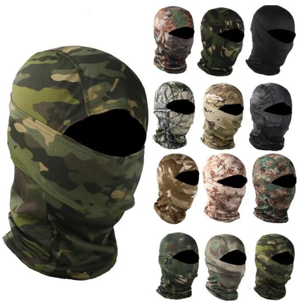 Camuflagem militar balaclava máscara à prova de vento ao ar livre caça camo máscara de esqui capuz capa facial multifuncional corrida equitação motocicleta ciclismo máscaras esportivas