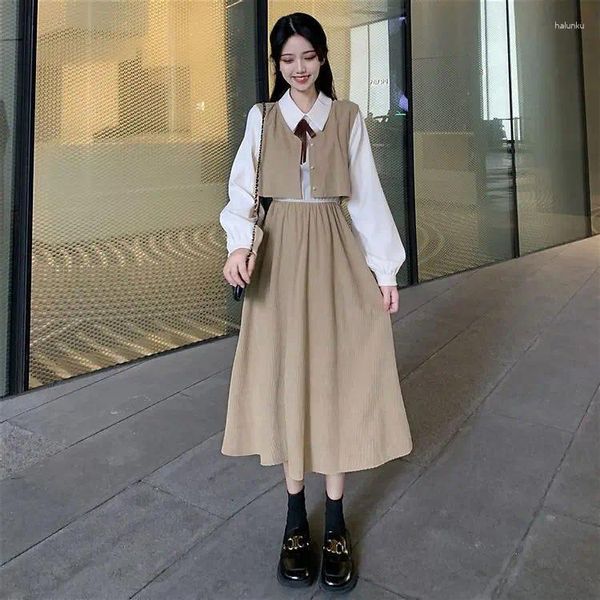 Casual Kleider Lange Ärmel Herbst Winter 2023 Vintage Elegante Formale Frauen Koreanischen Stil Kleidung Kleid Prom Luxus Abend Große Größe