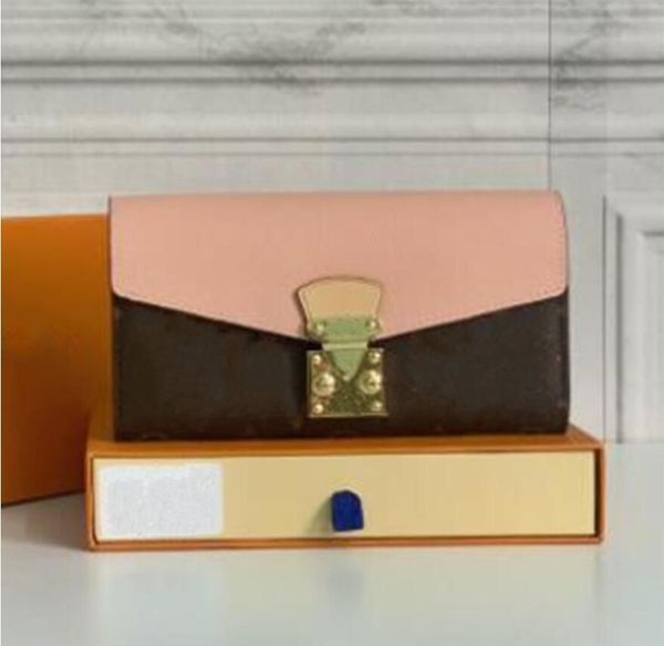 Portafogli di design di lusso Portafoglio da donna di design di qualità Pochette in vera pelle Con porta carte di credito borse da donna alla moda con fiori a quadri