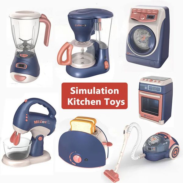 Mutfaklar Yemek Simülasyon Mutfak Oyuncakları Ev Aletleri Set Oyun Ev Oyuncak Çamaşır Makinesi Ekmek Maker Fırın Mikrodalga Ocak Yaratıcı Çocuk Hediyesi 231019