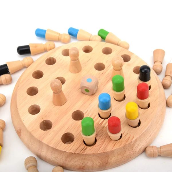 Andere Spielzeuge Kinder Kinder Memory Match Stick Schach Holz Schach Dame Brettspiel Familie Party Spiel Puzzle Baby Lernspielzeug 231019