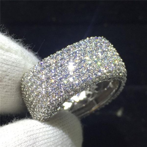 Anello per coppia grande di marca Completo 300 pezzi Diamante simulato Anello in argento sterling 925 per fidanzamento Fede nuziale Festa Anniversario Donna f3176