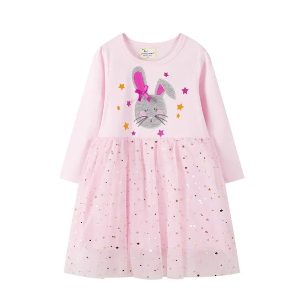 Abiti da ragazza 2 7T Principessa Ragazze Coniglio Ricamo Manica intera Abbigliamento per bambini Vendita Gonna a rete Costume da bambino 231018