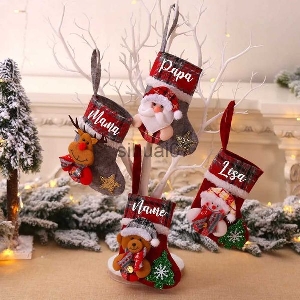 Decorações de Natal Mini Meias de Natal personalizadas - Conjunto de mesa - Presente de Natal Decoração de Natal Decoração de Férias de Natal X1019