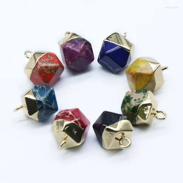 Ожерелья с подвесками, императорская яшма, красочные граненые восьмиугольные императорские камни, бирюзовый маятник для женщин, ювелирные аксессуары, ручная работа, сделай сам