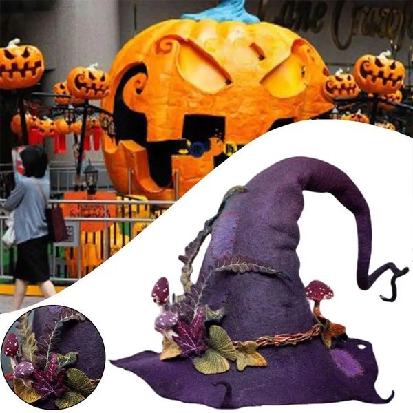 Halloween Spielzeug Hexenhut Halloween Ostern Party Filz Hexenhüte Scharfe spitze Frauen Kappen Warme Herbst Winter Cosplay Requisiten Halloween Dekor 231019