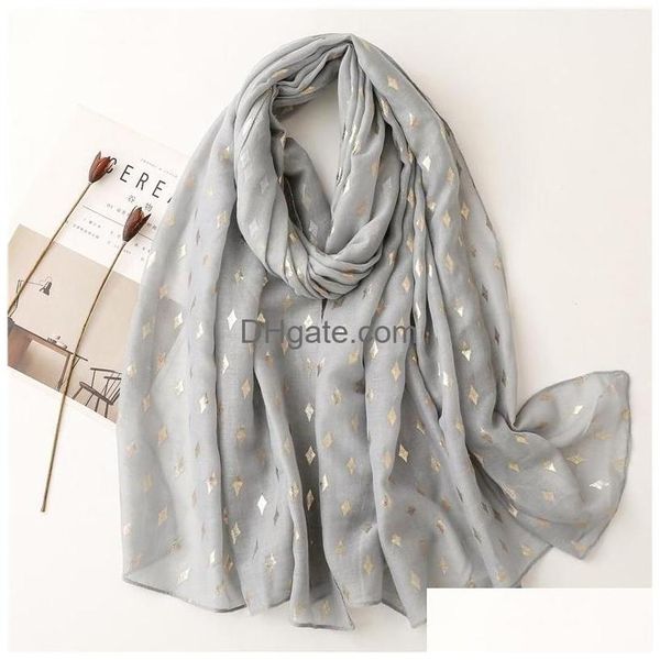 Sciarpe Tinta unita Glitter Sciarpa in viscosa Sciarpa Lady Avvolgente antirughe di alta qualità Pashmina Stola Sciarpe Consegna di goccia Accessori moda H Dhdqa