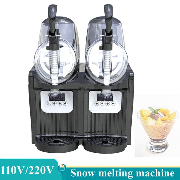 Машина для слякоти с двумя баками, электрическая машина для плавления снега, коммерческая машина для коктейлей, гранита, машина для льда, машина для холодных напитков