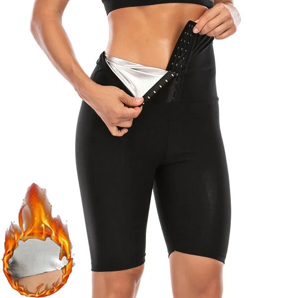 Perna shaper sauna shaper calças para mulheres perda de peso suor térmico capris shorts cintura alta bunda levantamento treino leggings com controle de barriga 231018