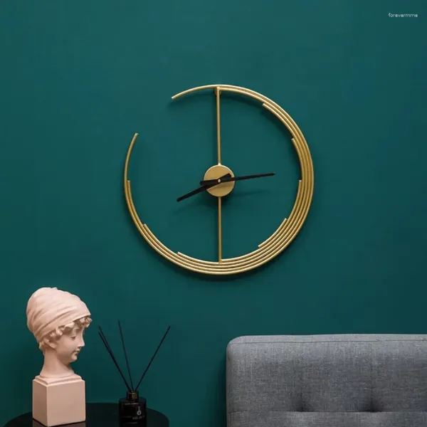 Relógios de parede presente sala de estar relógio decoração mão única elegante casa ouro redondo escritório europeu minimalista saat decoração