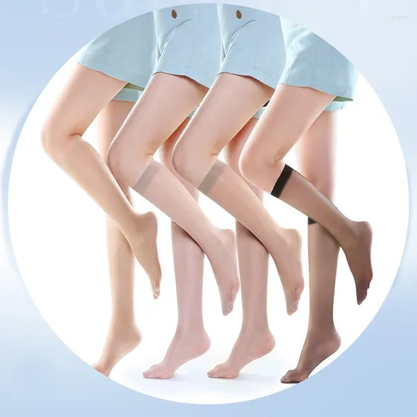 Женские носки, 1 пара, сексуальные чулки, прозрачные шелковые тонкие летние нейлоновые женские чулки выше колена