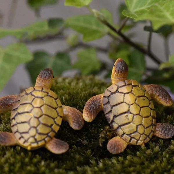 Decorações 1 pc mini modelo de tartaruga marinha ornamentos de resina aquário tanque de peixes casa decoração de paisagem acessórios fino acabamento layout prop 231019