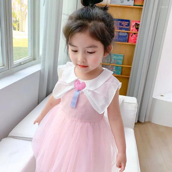 Kız Elbiseler Yaz Mizaç Boş Zaman Aşk Flounces Bouffant Gazlı Etek Güzel Küçük Elbise Prenses Edebiyat Giyim
