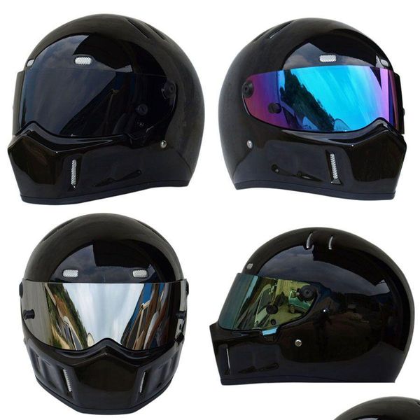 Triclicks Sport Moto Mx Atv Dirt Casque De Vélo Noir Brillant Street Kart Bandit Fl Casques De Protection Motocross Drop Deliver