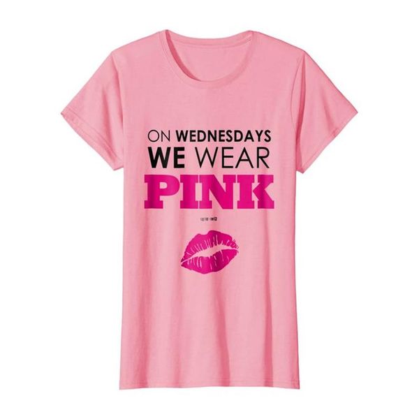 Às quartas-feiras usamos camiseta rosa camiseta camisa rosa t230G