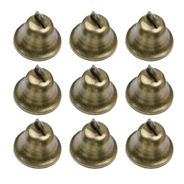 Decorações de Natal 20pcs Sinos de cobre Sinos de latão de metal vintage Decorações de sinos de Natal com som claro Sino de cobre chocalho para escola 231019