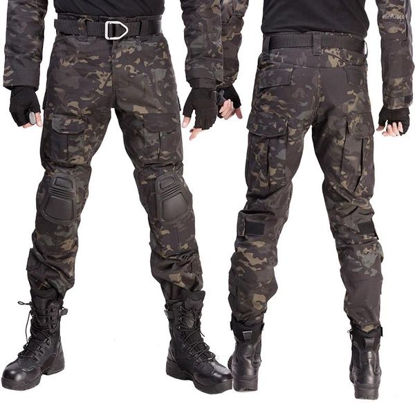 Jagd Hosen Taktische Multicam Camouflage Military Armee Uniform Hosen Wandern Paintball Kampf Fracht Mit Knie Pads